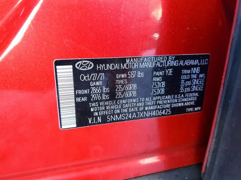 2022 HYUNDAI SANTA FE SEL  