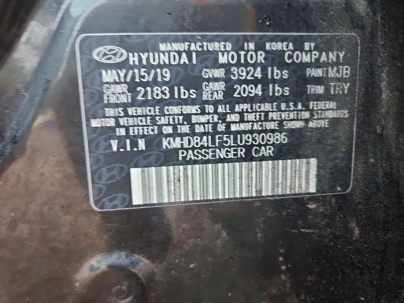 2020 HYUNDAI ELANTRA SEL  