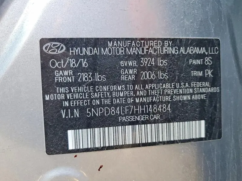 2017 HYUNDAI ELANTRA SE  