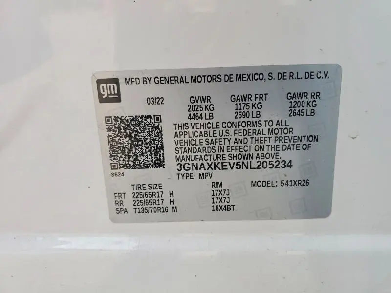 2022 CHEVROLET EQUINOX LT  