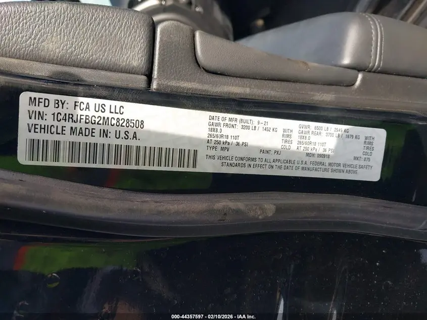 2021 JEEP GRAND CHEROKEE LIMITED 4X4