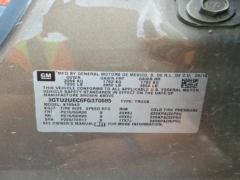 2015 GMC SIERRA K1500 SLE  