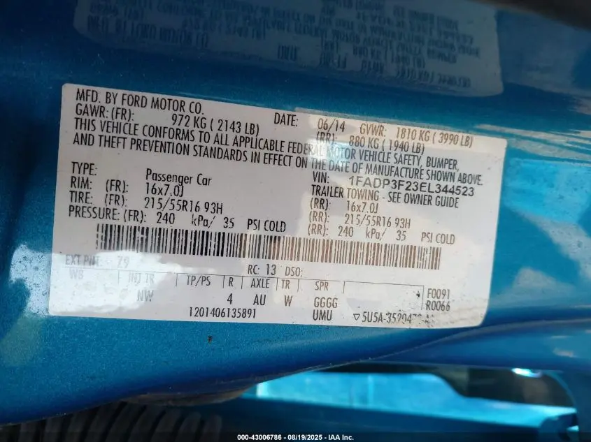 2014 FORD FOCUS SE