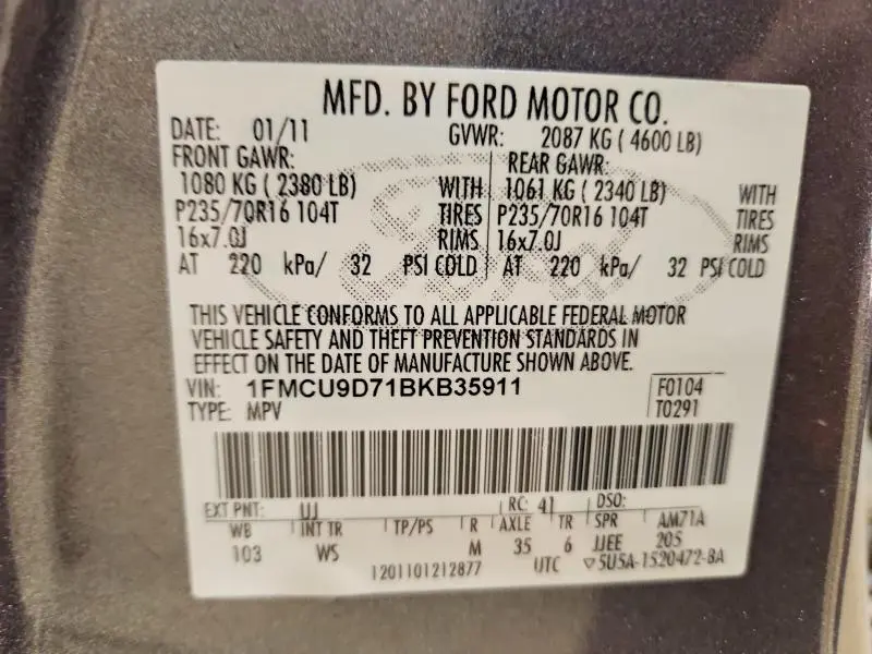 2011 FORD ESCAPE XLT  