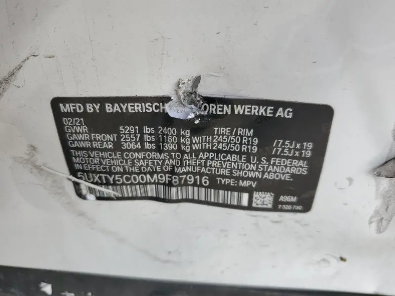 2021 BMW X3 XDRIVE30I  