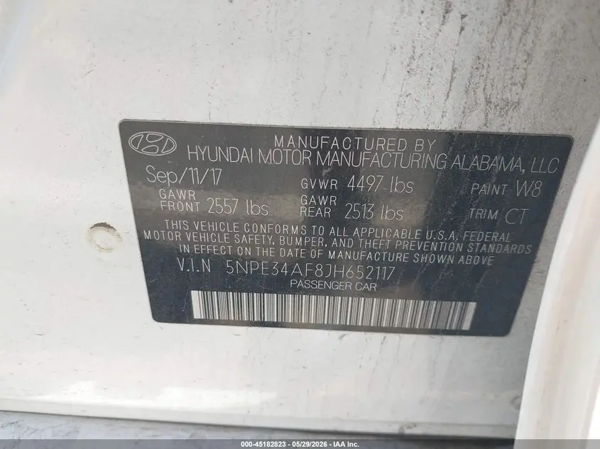 2018 HYUNDAI SONATA SEL