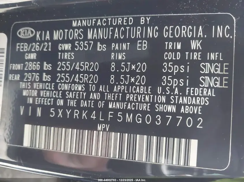 2021 KIA SORENTO SX PRESTIGE