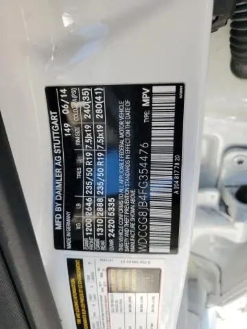 2015 MERCEDES-BENZ GLK 350 4MATIC  