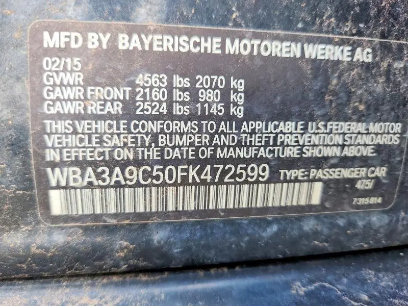2015 BMW 335 I  
