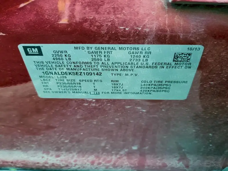 2014 CHEVROLET EQUINOX LTZ  