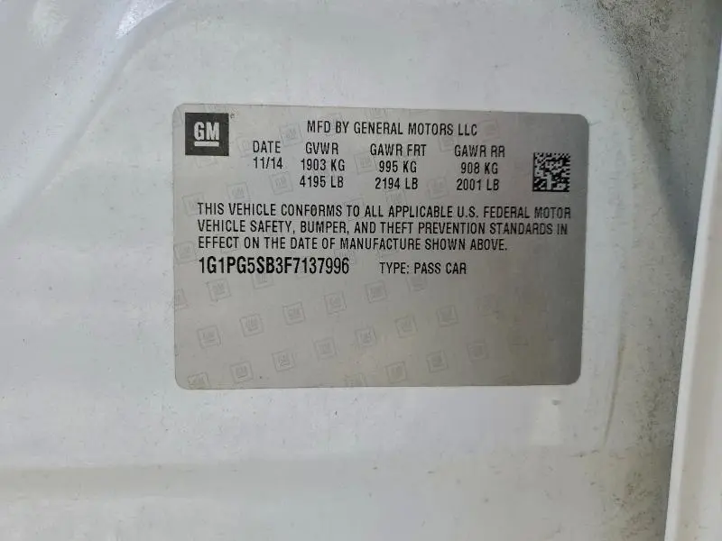 2015 CHEVROLET CRUZE LTZ  