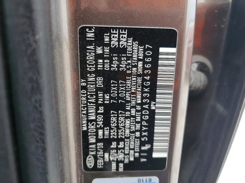 2019 KIA SORENTO LX  