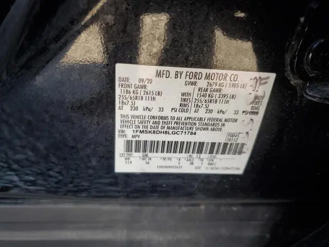 2020 FORD EXPLORER XLT  