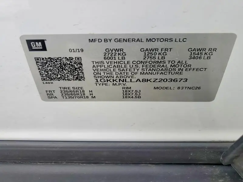 2019 GMC ACADIA SLE  