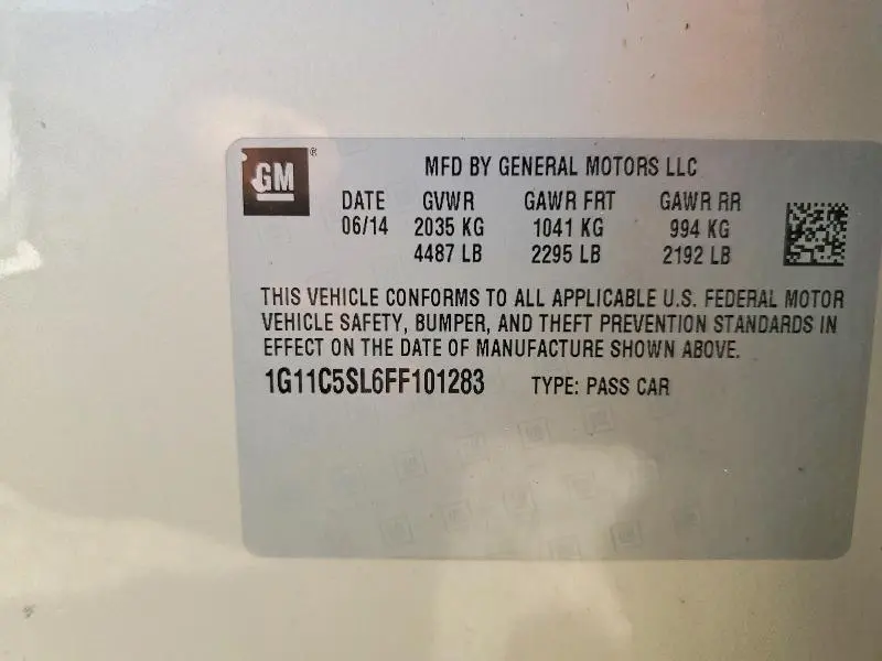2015 CHEVROLET MALIBU 1LT  