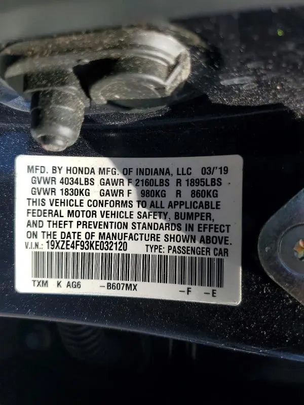 2019 HONDA INSIGHT TOURING  