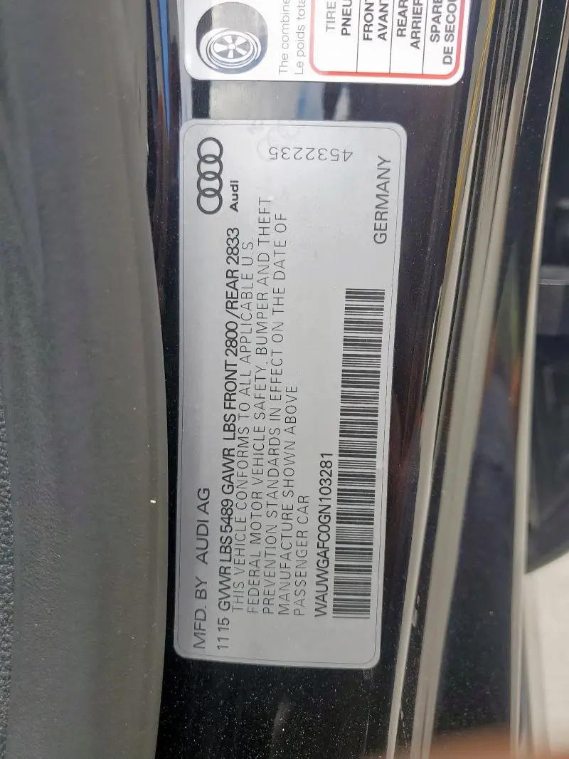 2016 AUDI A7 PREMIUM PLUS  