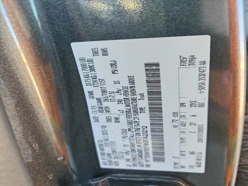 2016 FORD F150 SUPERCREW  