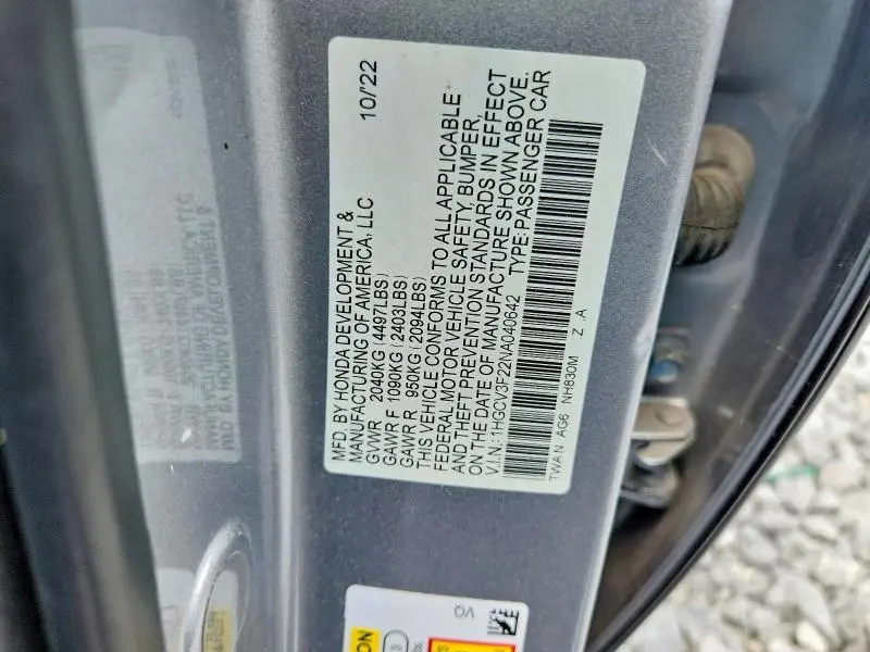2022 HONDA ACCORD HYBRID SPORT  