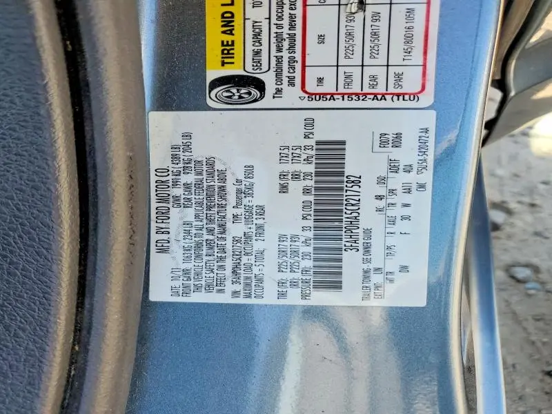 2012 FORD FUSION SE  
