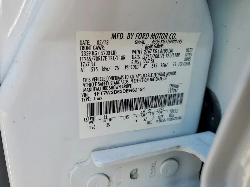 2013 FORD F250 SUPER DUTY  