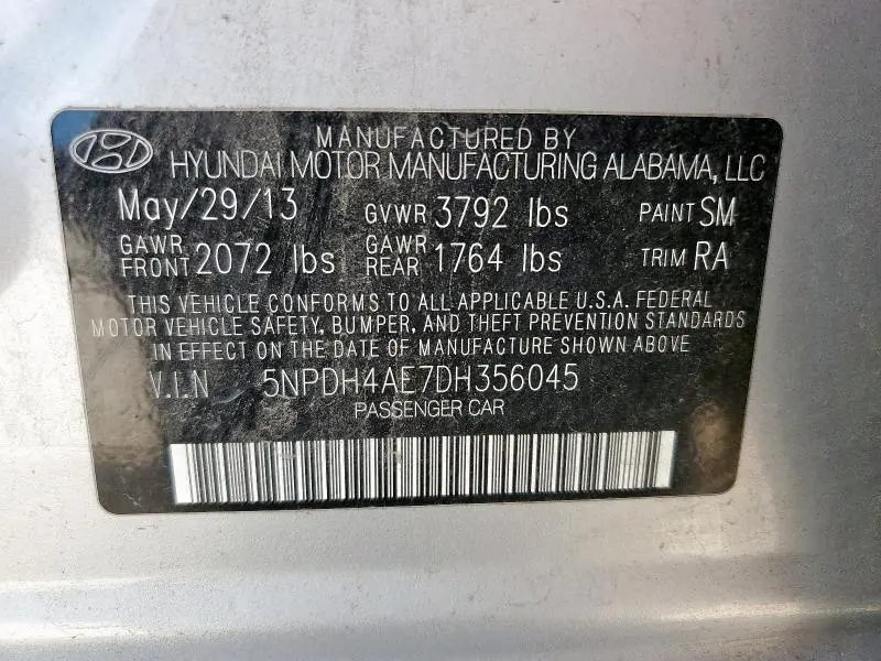 2013 HYUNDAI ELANTRA GLS  