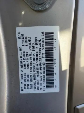 2013 HONDA ACCORD LX  