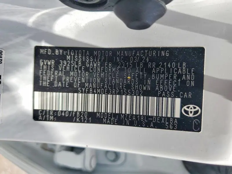 2024 TOYOTA COROLLA LE  