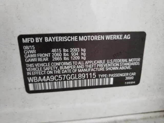 2016 BMW 428 I GRAN COUPE SULEV  