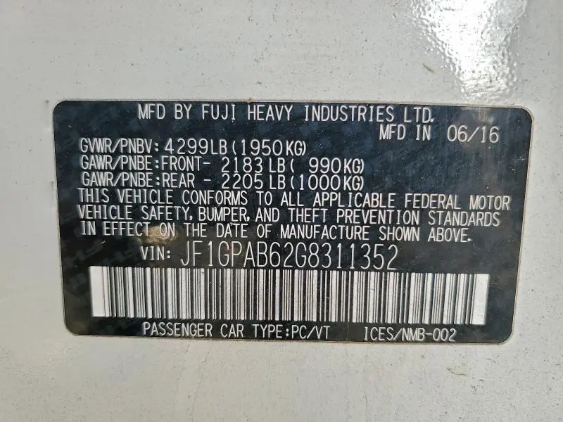 2016 SUBARU IMPREZA PREMIUM  