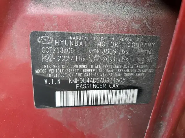 2010 HYUNDAI ELANTRA BLUE  