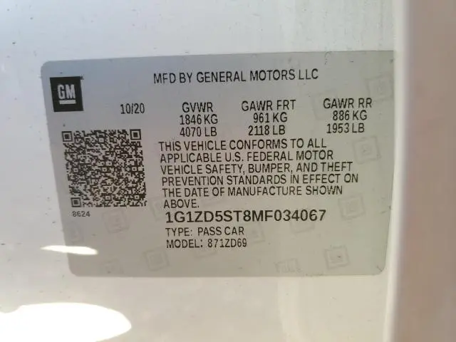 2021 CHEVROLET MALIBU LT  