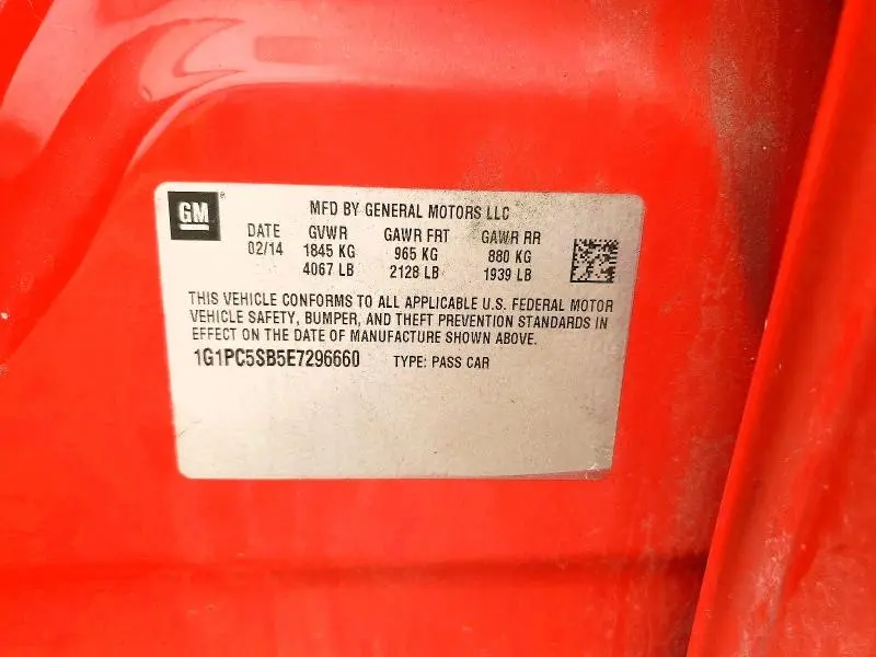 2014 CHEVROLET CRUZE LT  