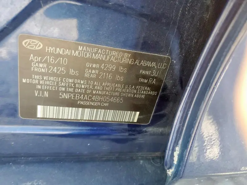 2011 HYUNDAI SONATA GLS  