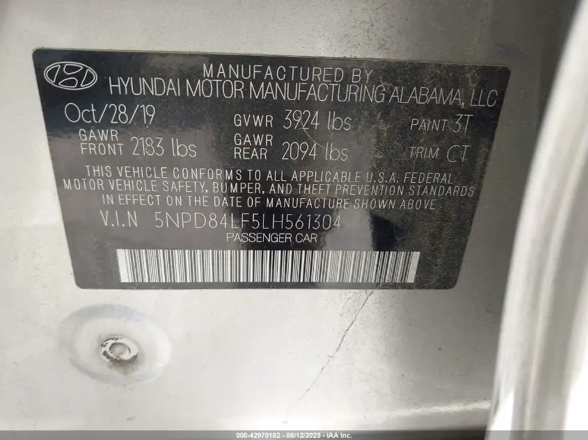 2020 HYUNDAI ELANTRA SEL