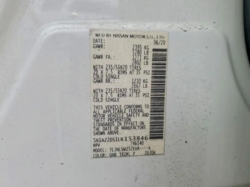 2020 NISSAN MURANO PLATINUM  