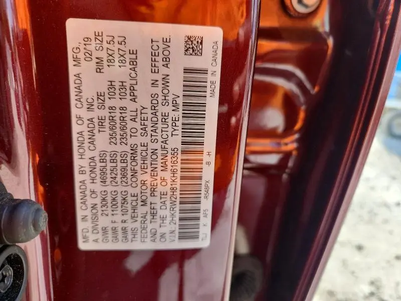 2019 HONDA CR-V EXL  