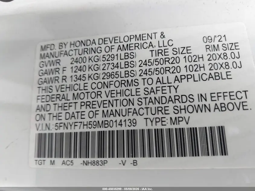 2021 HONDA PASSPORT 2WD EX-L