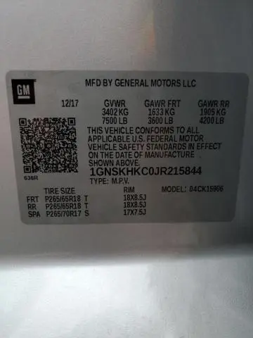 2018 CHEVROLET SUBURBAN K1500 LT  