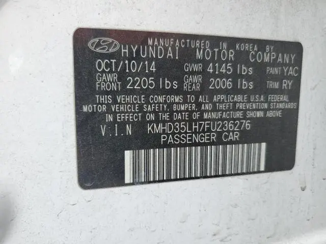 2015 HYUNDAI ELANTRA GT   