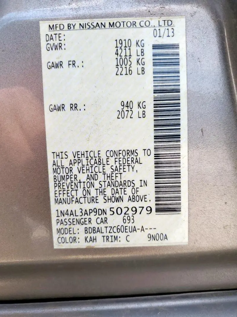 2013 NISSAN ALTIMA 2.5  