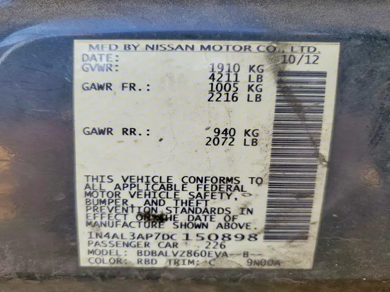 2013 NISSAN ALTIMA 2.5  