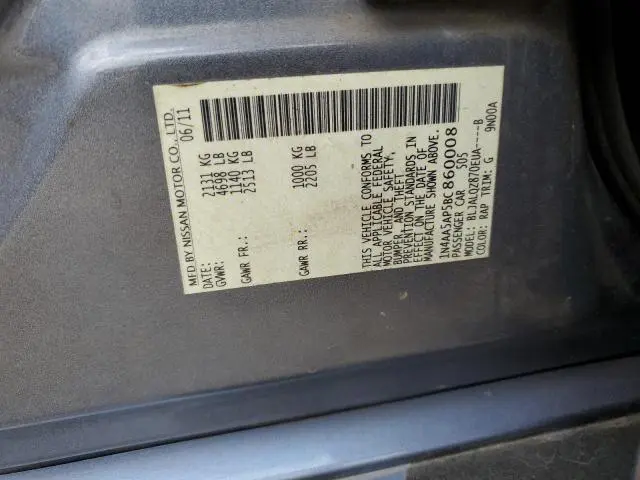 2011 NISSAN MAXIMA S  