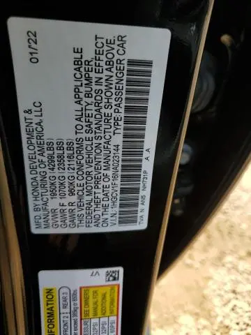 2022 HONDA ACCORD LX