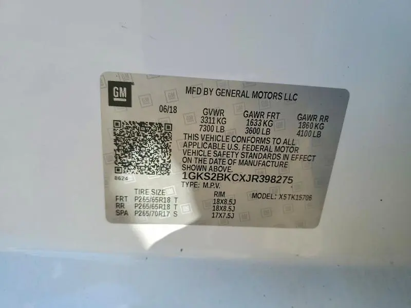 2018 GMC YUKON SLT  
