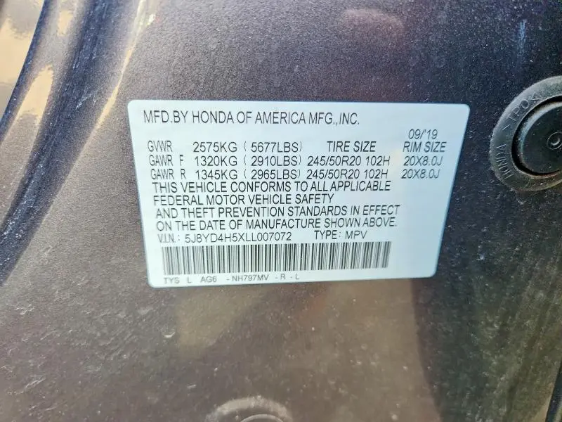 2020 ACURA MDX TECHNOLOGY  