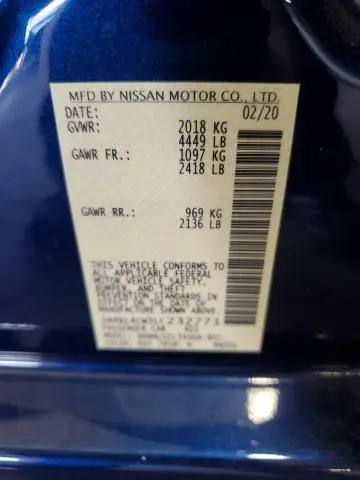 2020 NISSAN ALTIMA SR  