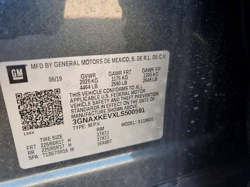 2020 CHEVROLET EQUINOX LT  