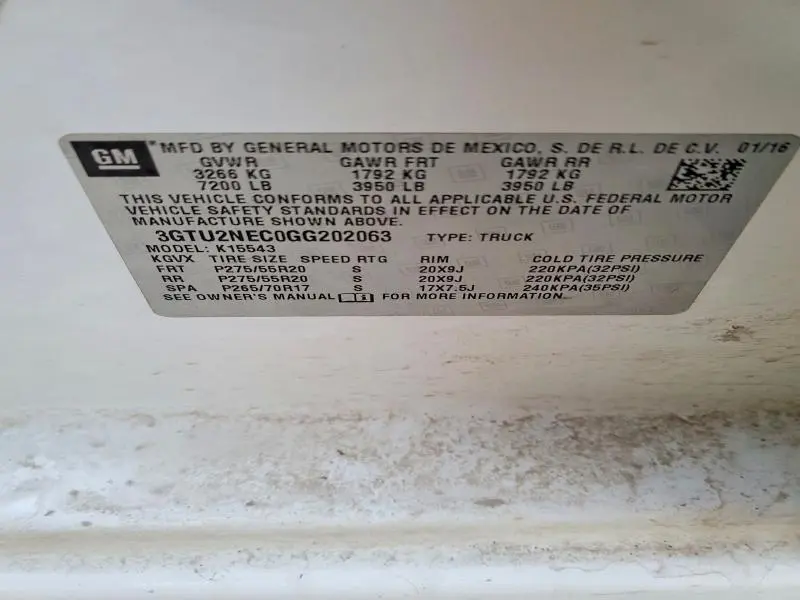 2016 GMC SIERRA K1500 SLT  