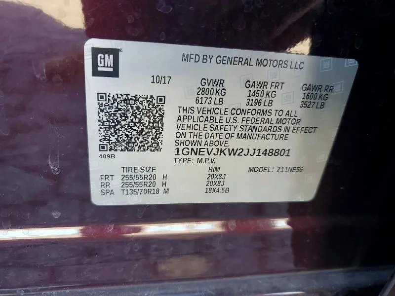 2018 CHEVROLET TRAVERSE PREMIER  